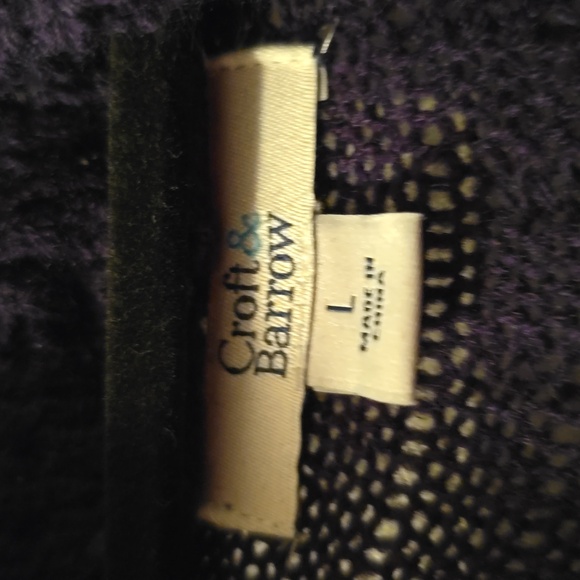 CROFT AND BARROW BRAND WOMEN'S NAVY BLUE OPEN CARDIGAN SWEATER SIZE LARGE - Picture 6 of 16